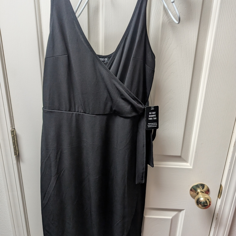 Express Black Midi Wrap Dress